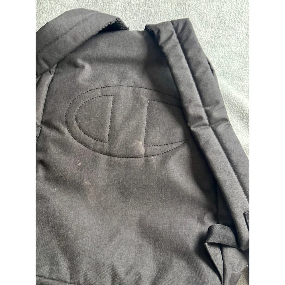 Champion Supercize Backpack Black Big C Logo‎ Canvas School Bookbag Mens Womens
